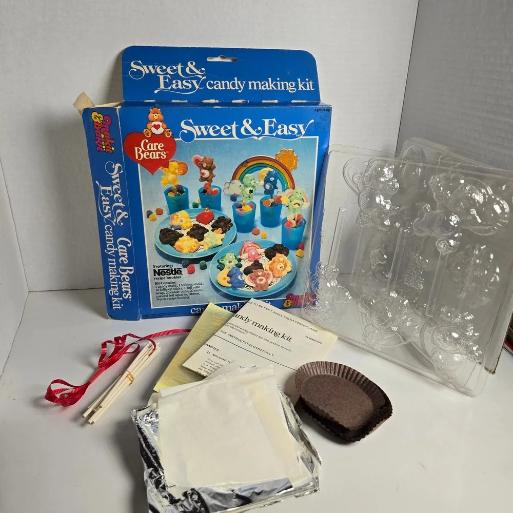 Vintage 1983 Sweet & Easy Care Bears Candy Making Kit Lollipop Mold Complete